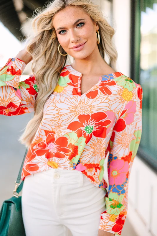 All You Need Blush Pink Floral Blouse Ruched Sleeve Blouse
