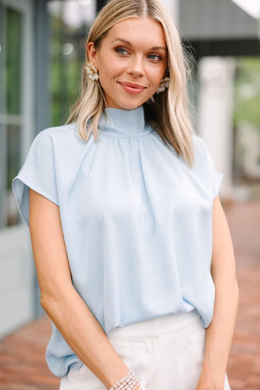 Take A Look Light Blue Blouse Soft Modal Blouse