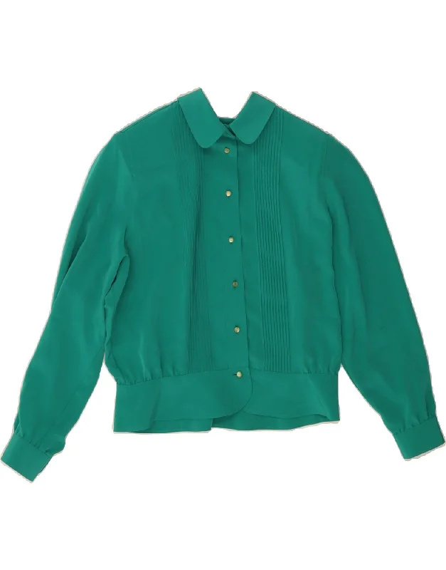ICAM Womens Shirt Blouse IT 44 Medium Green Chic Square Blouse