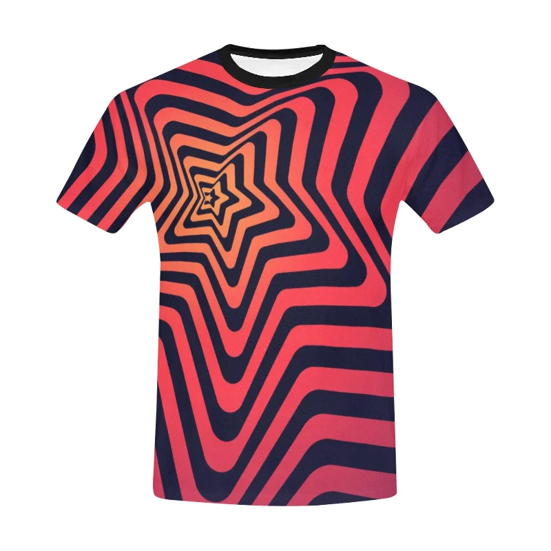 Red Illusions T-shirt-- Lace Blend Ribbed Blend Corduroy Blend