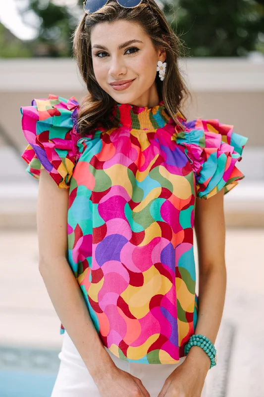 All About The Drama Multi Colored Abstract Blouse Everyday Stylish Blouse