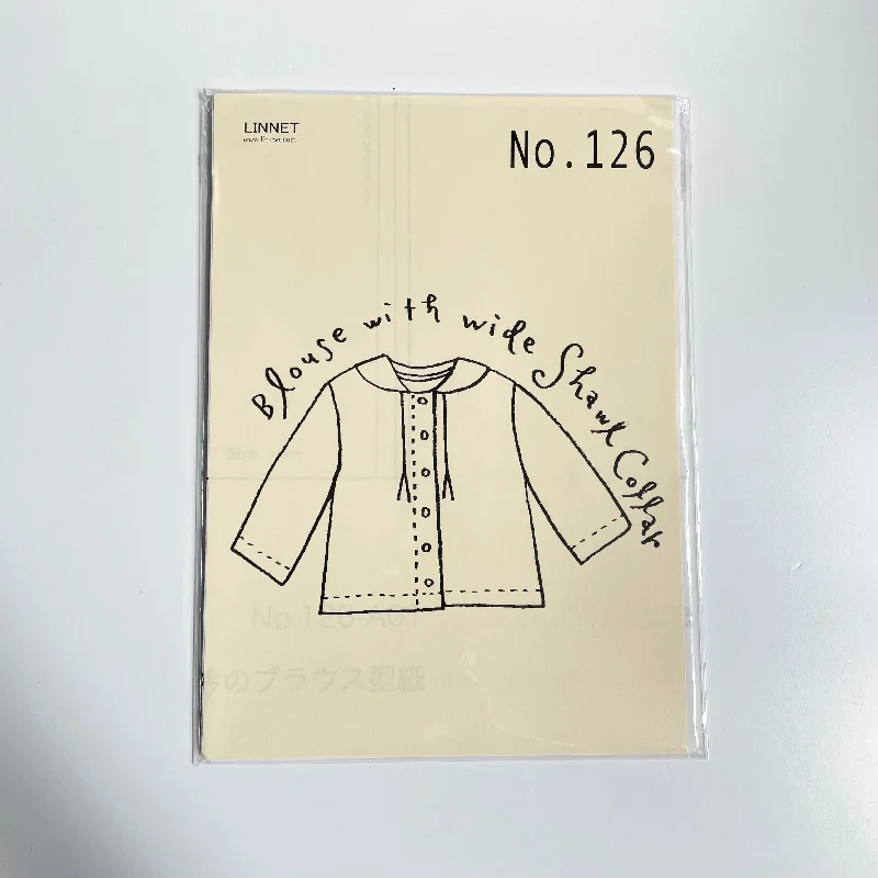 Linnet Pattern No. 126 : Blouse with Wide Shawl Collar Pastel Color Blouse