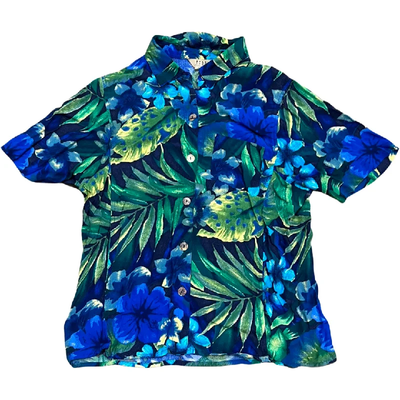 Vintage 90's Tropical Blouse (S) Peter Pan Blouse