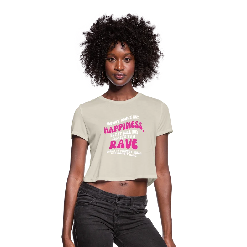 Money Buys Raves Cropped T-Shirt-- Zippered Buttoned Snapped