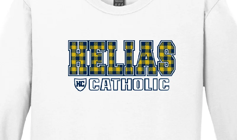Long-Sleeve T-Shirt (Plaid Helias)-- V-Neck T-Shirt Long Sleeve Cotton