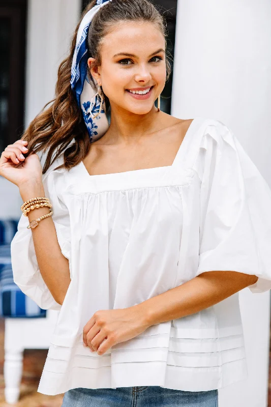 When You Know White Blouse Loose Fit Blouse