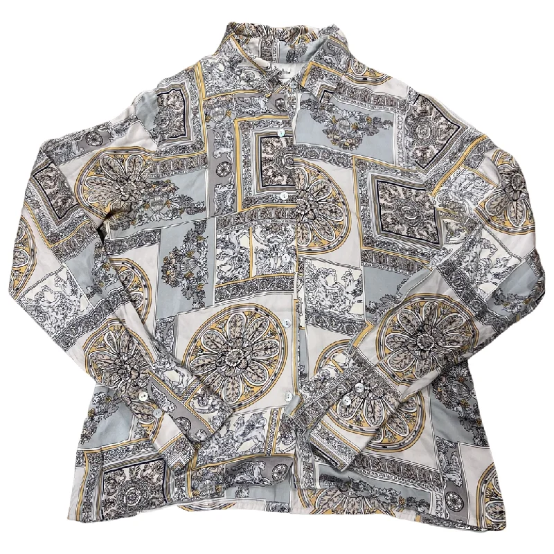 Vintage 70's Neiman Marcus Silk Blouse (M) Chic Off-Shoulder Blouse