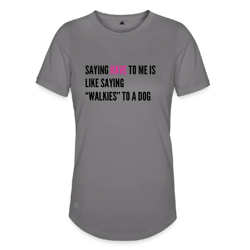 Say Rave Adidas Women's Recycled Performance T-Shirt-- Front Pockets Side Pockets Patch Pockets Say Rave Adidas Women's Recycled Performance T-Shirt-- Front Pockets Side Pockets Patch Pockets