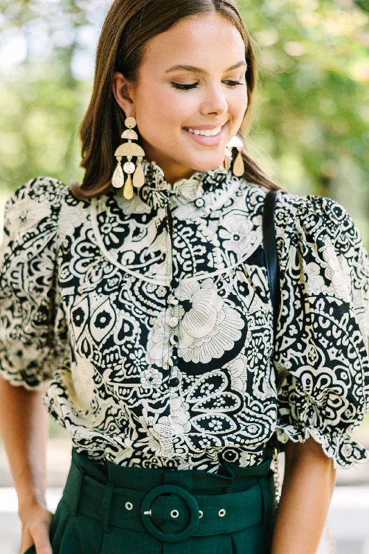 Keep It Up Black Floral Blouse Sleeveless Summer Blouse