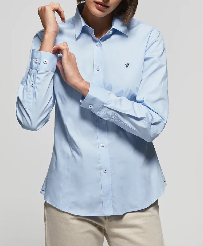 Business Blue Shirt (Women)-- Graphic T-Shirt Round Neck Polyester