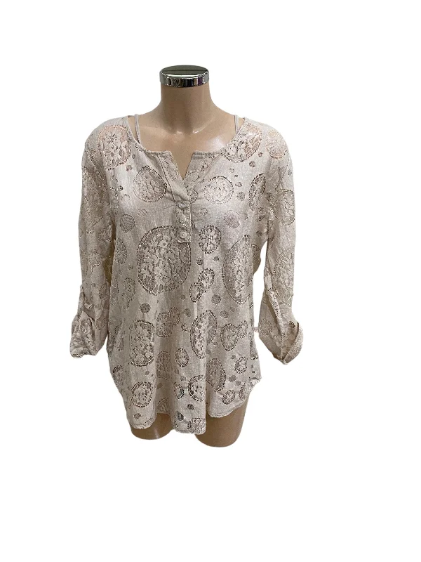 Zelda Cotton Burn Out Design Blouse (3 Colours) Wrap Front Blouse