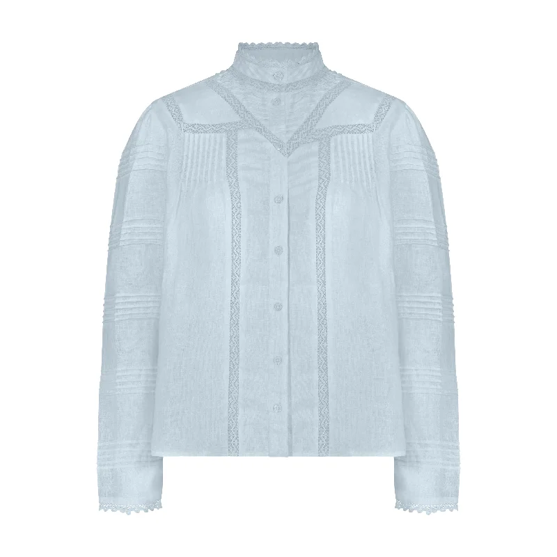 Priya Shirt-Sky Blue-- Fitted T-Shirt Seamless Stretchy