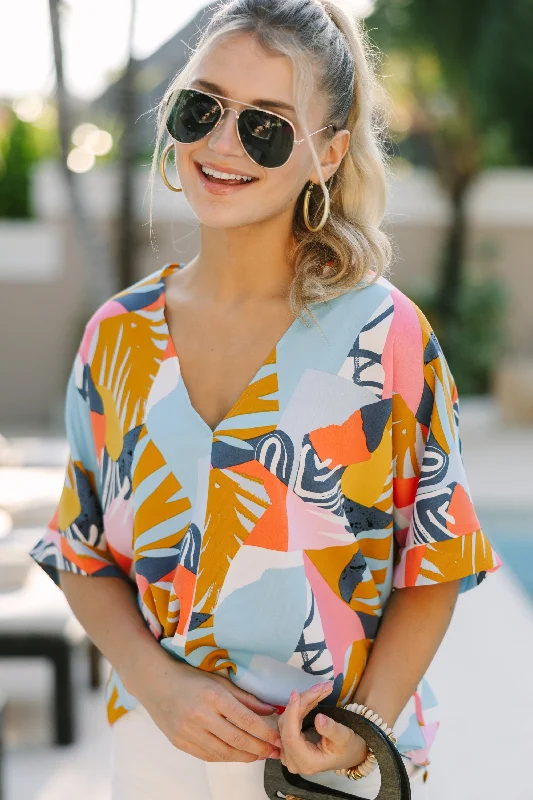 Think It Over Mustard Yellow Abstract Blouse Soft Modal Blouse