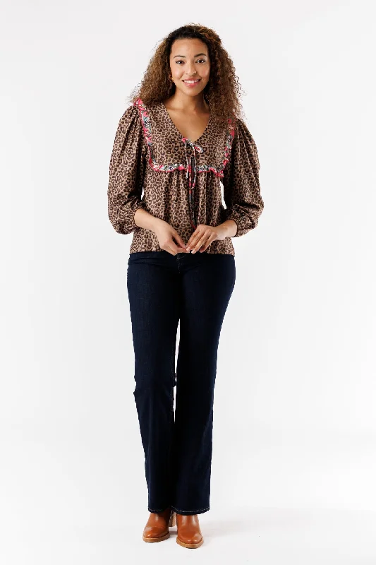 The Lumi Blouse - Coffee Jungle Soft Modal Blouse