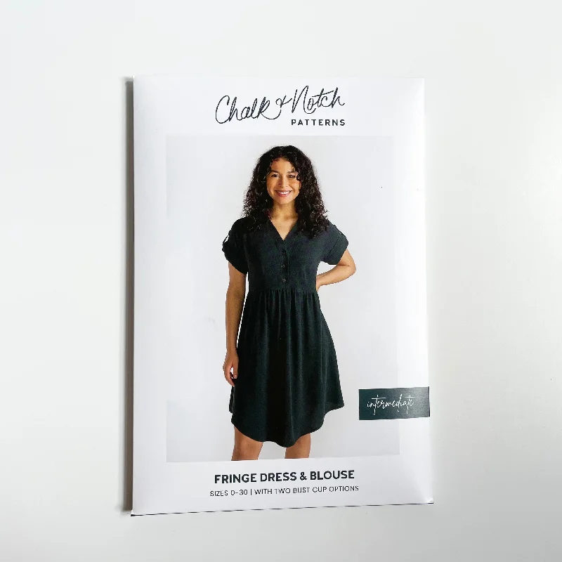 Chalk & Notch Patterns : Fringe Dress & Blouse Elegant Silk Blouse
