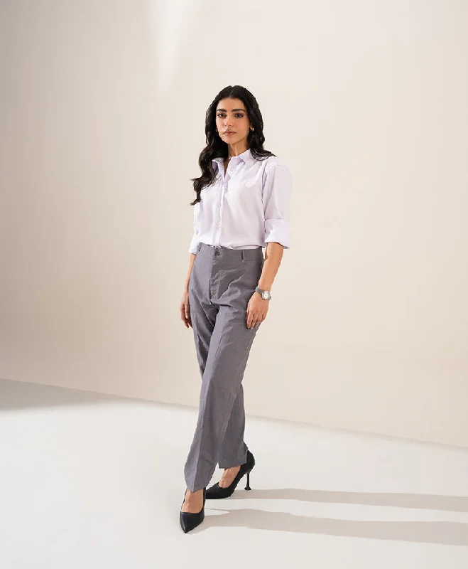 Lilac Oxford Shirt (Women)-- Thin T-Shirt Open Front Quick Dry