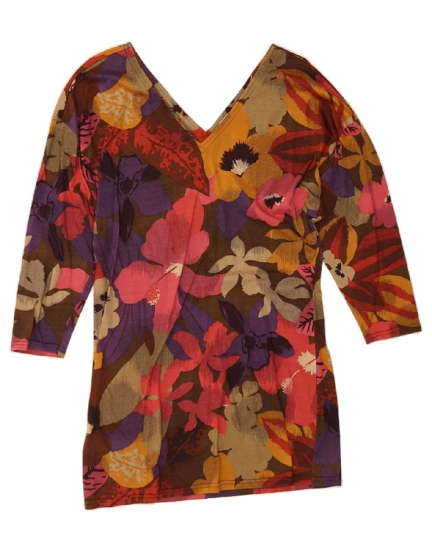 MONDI Womens 3/4 Sleeve Blouse Top EU 38 Medium Multicoloured Floral Elegant Lace Blouse