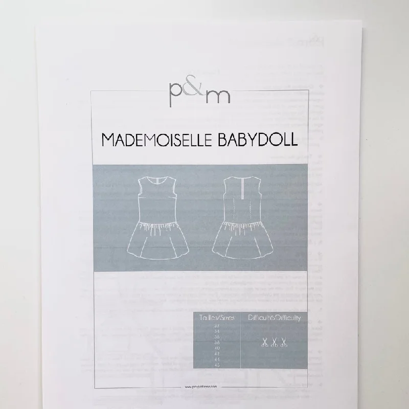 P&M Patterns : Mademoiselle Babydoll Blouse & Dress Wrap Front Blouse