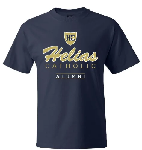 Helias Catholic Alumni T-Shirt-- Notch Collar Peter Pan Collar Cowl Neck