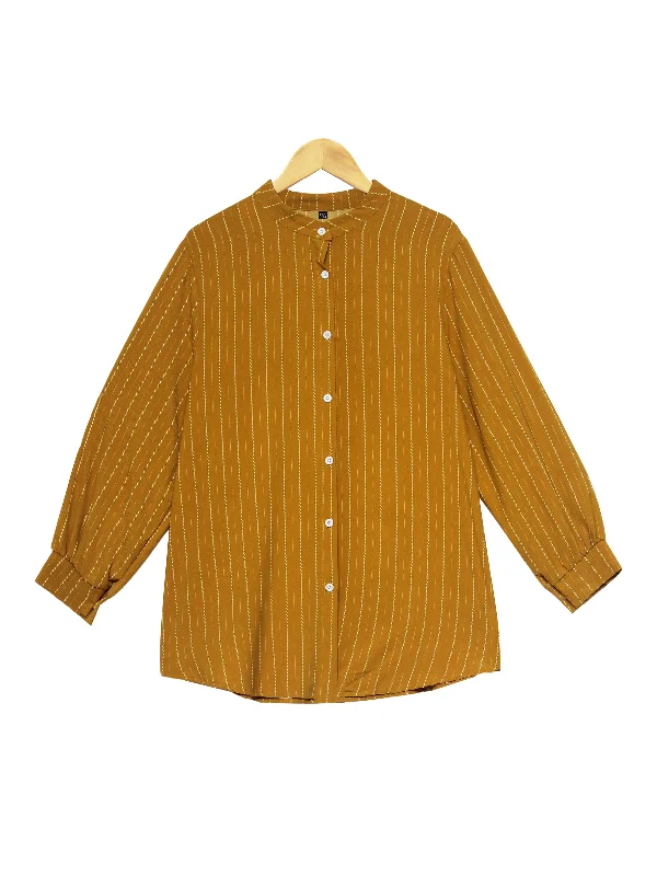 PLUS SIZE STRIPE BLOUSE PT007 Embellished Collar Blouse