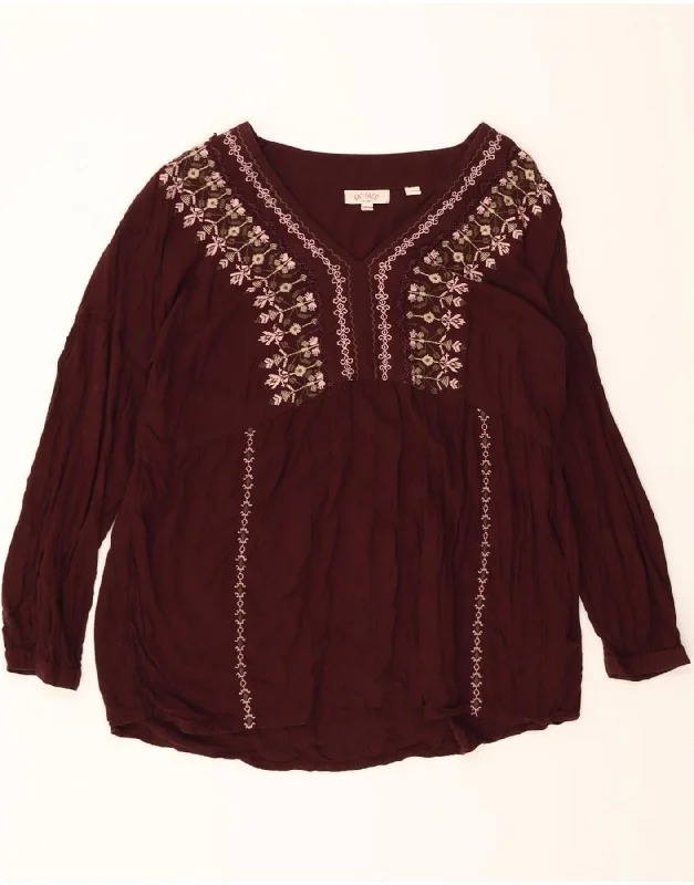 FAT FACE Womens Long Sleeve Blouse Top UK 16 Large Maroon Fair Isle Feminine Puff Blouse FAT FACE Womens Long Sleeve Blouse Top UK 16 Large Maroon Fair Isle Feminine Puff Blouse