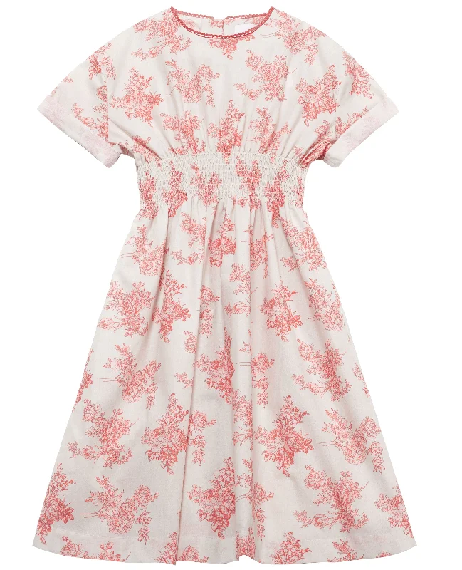 Sia toile pink dress by C'era Una Volta Boatneck Modish Everyday