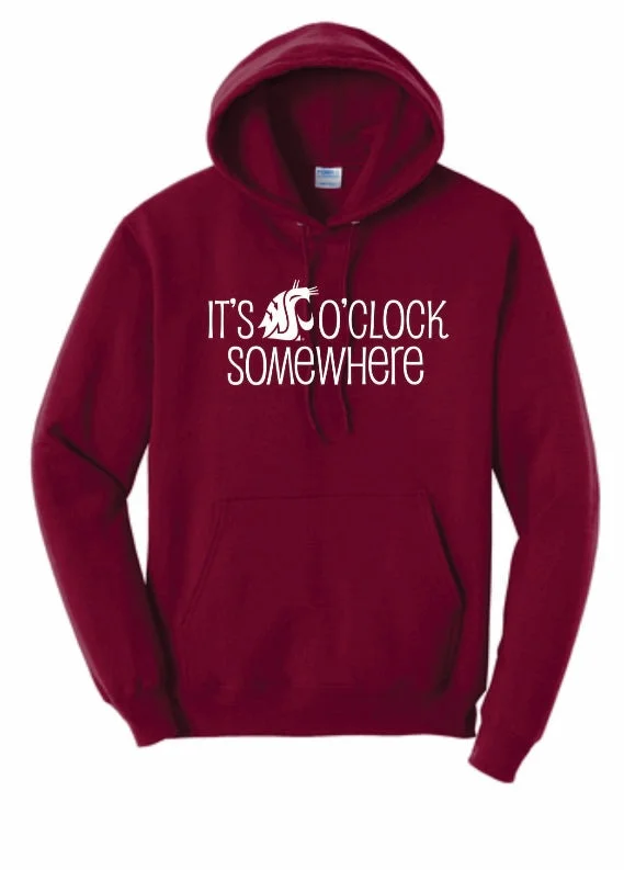 Unisex It's Coug O'Clock Somewhere Crimson Sweatshirt Hoodie Crop Top Short Trendy