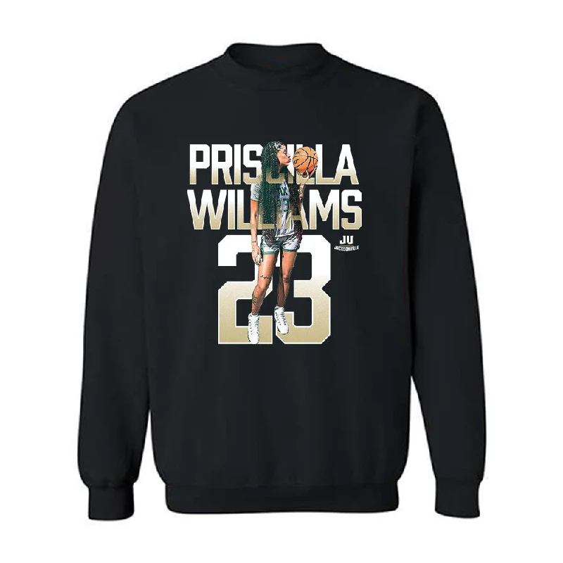 Jacksonville - NCAA Women's Basketball : Priscilla Williams - Crewneck Sweatshirt Hoodie with Hem Patch Decorative Personalized Jacksonville - NCAA Women's Basketball : Priscilla Williams - Crewneck Sweatshirt Hoodie with Hem Patch Decorative Personalized