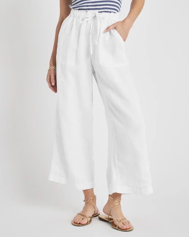 Stella Linen Crop Pant Elegant High-Waist Pants