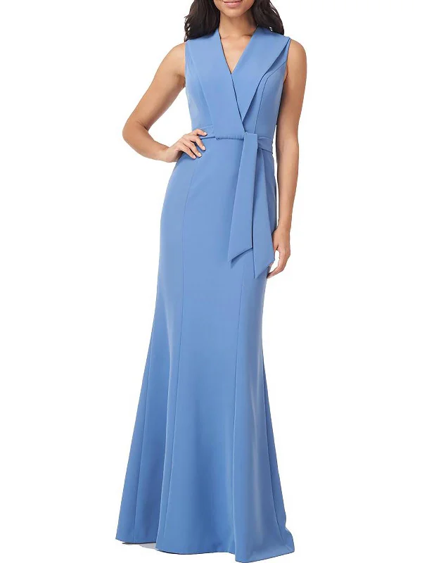 Cecily Womens V Neck Maxi Evening Dress A-Line Day Work