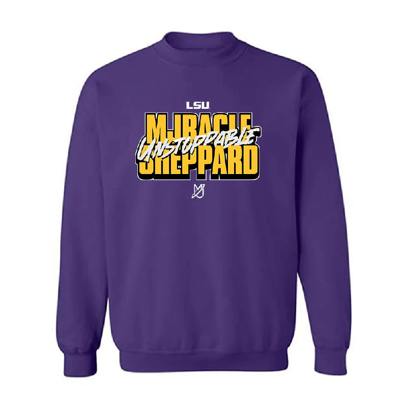 LSU - NCAA Women's Basketball : Mjracle Sheppard - Classic Shersey Crewneck Sweatshirt Hoodie with Velcro Closure Adjustable Secure