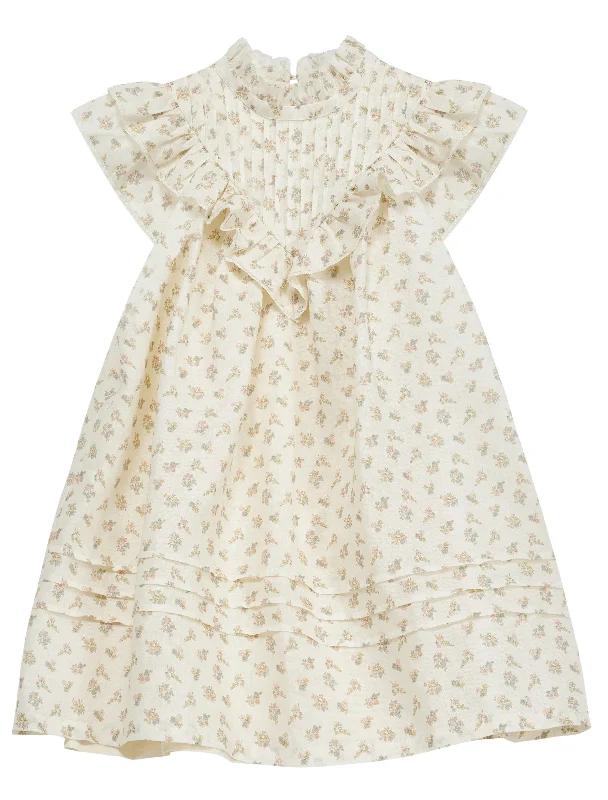 Sandra cream flower dress by C'era Una Volta Tunics Party sparkling