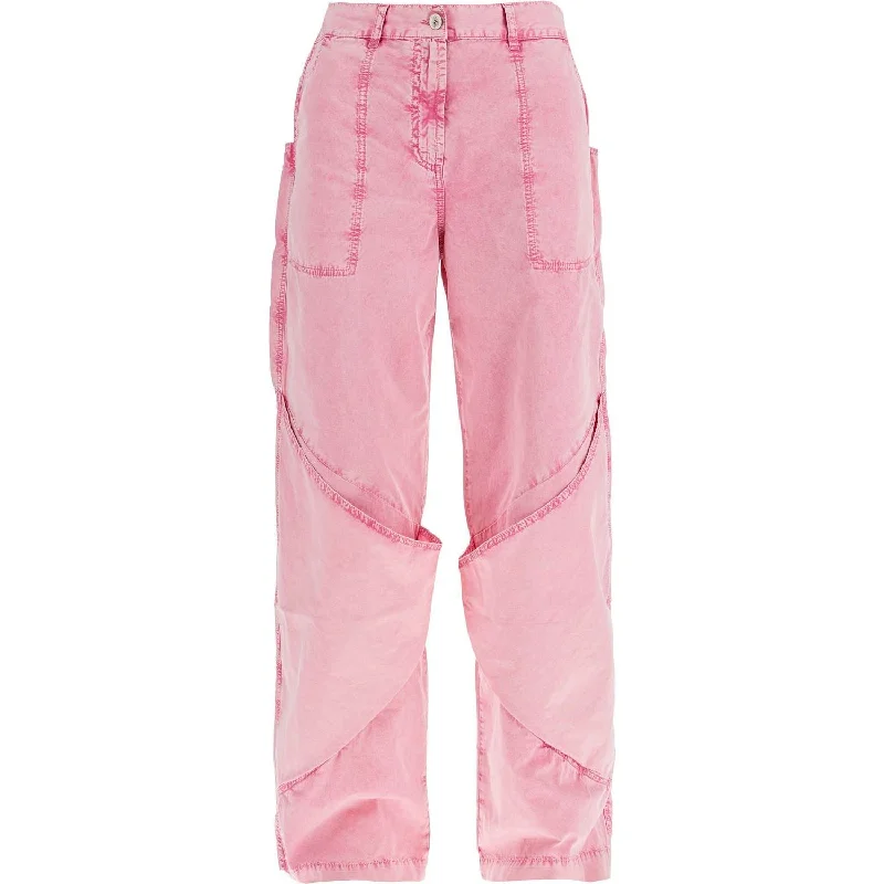 The Attico high-waisted loose fit pink palazzo pants in cotton Trendy Tapered Pants