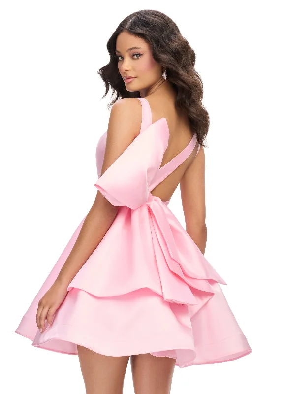Ashley Lauren 4781 Bow in the Back Cocktail Dress Mikado with wide Straps and Strap across the Back leading to a Large Bow A Line Tunics Timeless classic Ashley Lauren 4781 Bow in the Back Cocktail Dress Mikado with wide Straps and Strap across the Back leading to a Large Bow A Line Tunics Timeless classic