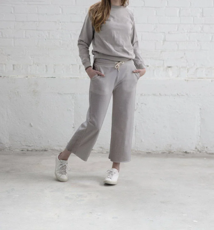 Maya Crop Pants (Fog) Stretch Fit Pants