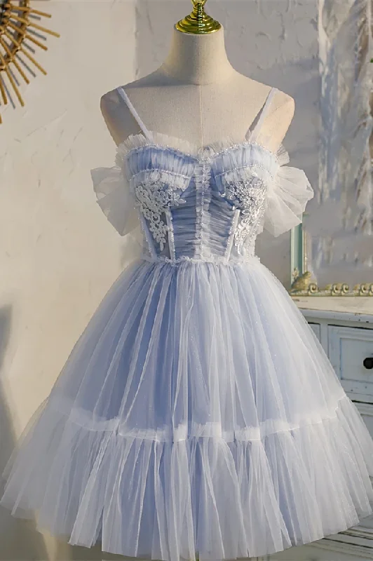Sweet Light Blue A-line Short Party Dress M5910 Tunics Essential wardrobe