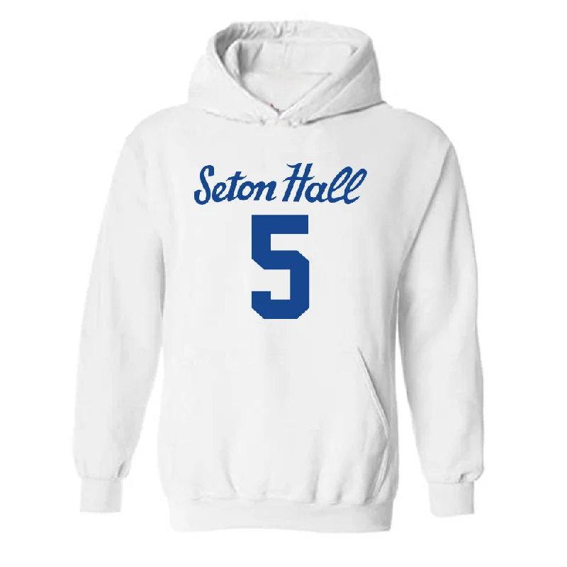 Seton Hall - NCAA Women's Basketball : Savannah Catalon - Classic Shersey Hooded Sweatshirt Hoodie with Hem Fringe Bohemian Relaxed
