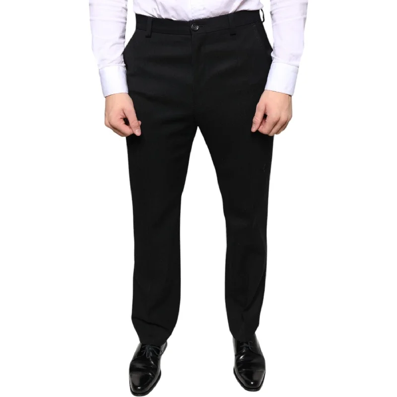 Dolce & Gabbana Black Wool Skinny Men Dress Pants Comfortable Maternity Pants