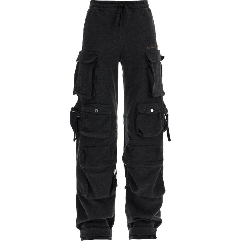 The Attico high-waisted loose black fade cotton pants Comfortable Fleece Pants