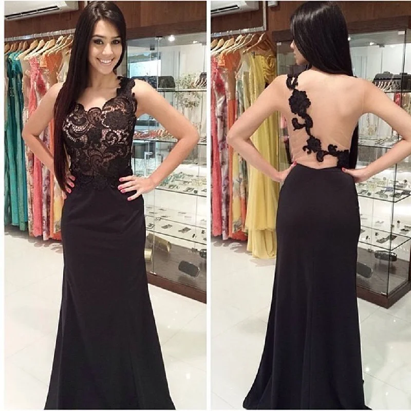 Sleeveless Lace Mermaid Black Long Prom Dress, Formal Evening Gowns,Evening Party Dresses,PDY0293 Boatneck Modish Everyday Sleeveless Lace Mermaid Black Long Prom Dress, Formal Evening Gowns,Evening Party Dresses,PDY0293 Boatneck Modish Everyday