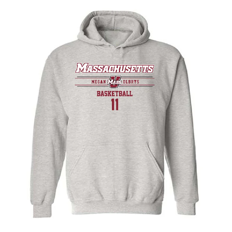 UMass - NCAA Women's Basketball : Megan Olbrys - Classic Fashion Shersey Hooded Sweatshirt Hoodie with Double Zipper Versatile Adjustable UMass - NCAA Women's Basketball : Megan Olbrys - Classic Fashion Shersey Hooded Sweatshirt Hoodie with Double Zipper Versatile Adjustable