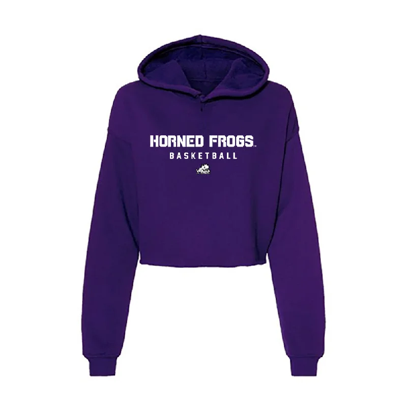 TCU - NCAA Women's Basketball : Hailey Van Lith - Women's Crop Fleece Hoodie Hoodie with Cropped Fit Short Trendy TCU - NCAA Women's Basketball : Hailey Van Lith - Women's Crop Fleece Hoodie Hoodie with Cropped Fit Short Trendy