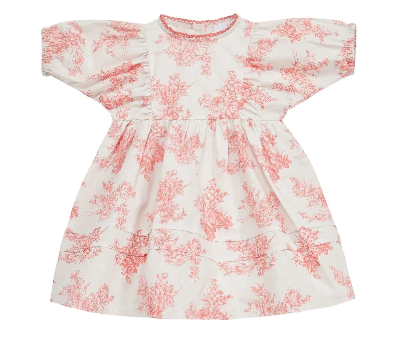 Kana toile pink dress by C'era Una Volta Tunics Satin smooth