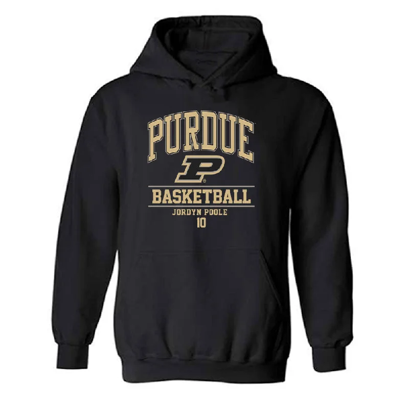 Purdue - NCAA Women's Basketball : Jordyn Poole - Classic Fashion Shersey Hooded Sweatshirt Hoodie with Contrast Stitching Detailed Premium Purdue - NCAA Women's Basketball : Jordyn Poole - Classic Fashion Shersey Hooded Sweatshirt Hoodie with Contrast Stitching Detailed Premium
