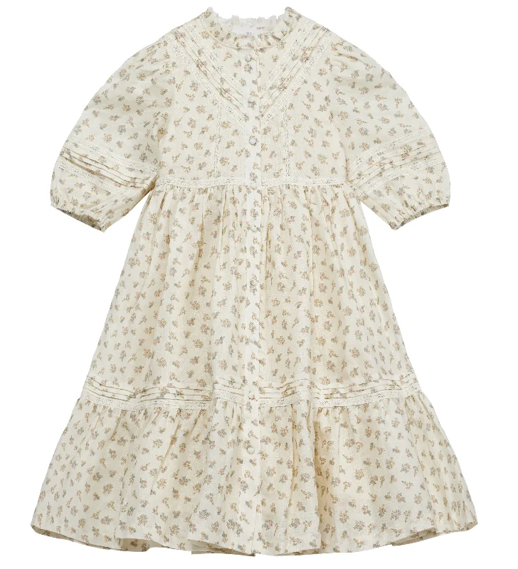 Madelaine cream flower dress by C'era Una Volta Tunics Hiking breathable