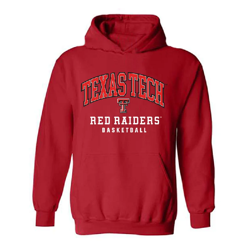 Texas Tech - NCAA Women's Basketball : Bailey Maupin - Classic Shersey Hooded Sweatshirt Hoodie with Hem Embroidery Detailed Premium Texas Tech - NCAA Women's Basketball : Bailey Maupin - Classic Shersey Hooded Sweatshirt Hoodie with Hem Embroidery Detailed Premium