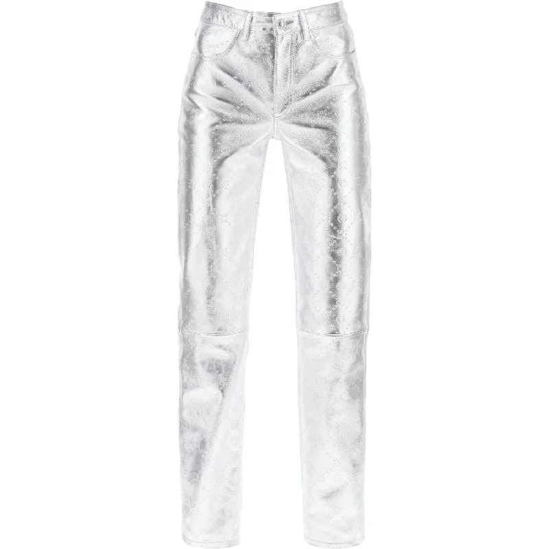 Marine Serre moonogram pants in laminated leather Comfortable Jogging Pants