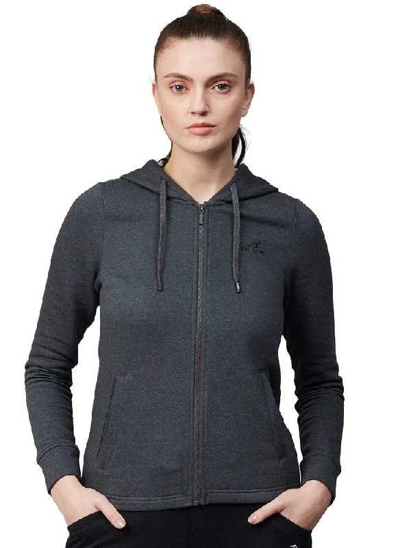 Alcis Women Activewear Sweatshirt Hoodie with Hem Lace Feminine Delicate