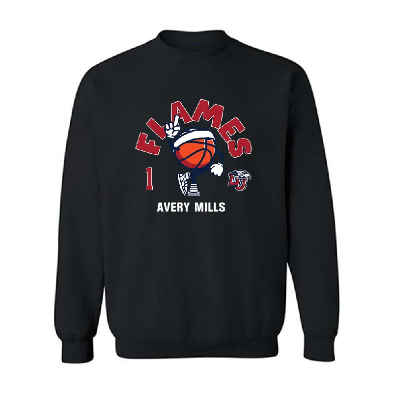 Liberty - NCAA Women's Basketball : Avery Mills - Fashion Shersey Crewneck Sweatshirt Hoodie with Hem Detail Decorative Unique