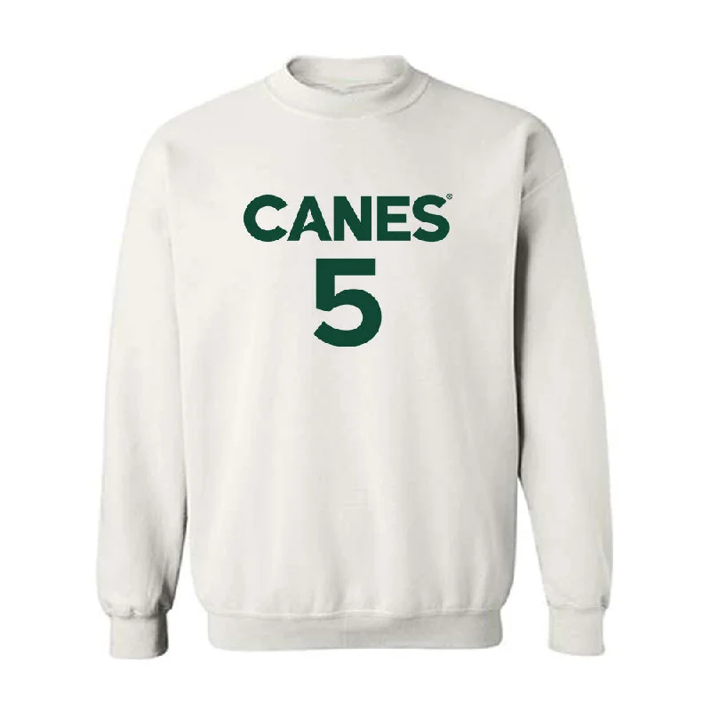 Miami - NCAA Women's Basketball : Ahnay Adams - Replica Shersey Crewneck Sweatshirt Hoodie with Half-Zip Sporty Casual